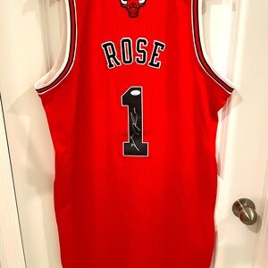 #1 Derrick Rose Chicago Bulls autographed jersey.